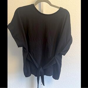 Express Black Short Sleeve Tie-Back Tee